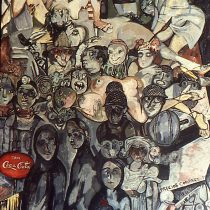 Oro negro o Retrato de una sociedad, 1980 (detalle)
Acrílico sobre lona
Colegio Civil, Universidad Autónoma de Nuevo León, Monterrey
Archivo Muralismo Cenidiap/INBA