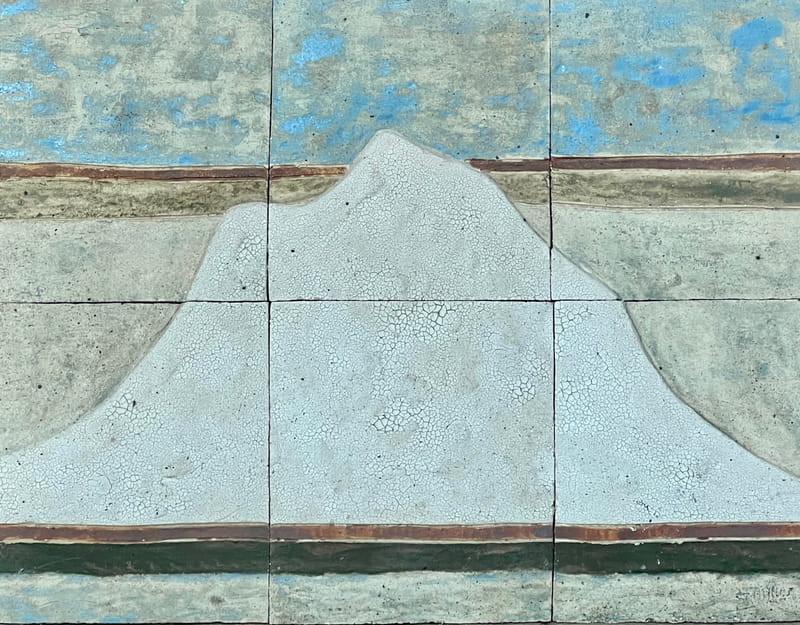 El sueño de don Goyo, Mural cerámica de alta temperatura, 52 x 70 centímetros, 2019. 