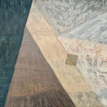 "Las pirámides no son rosas", Oleo y collage sobre tela. 140 x 150 centímetros, 2022.