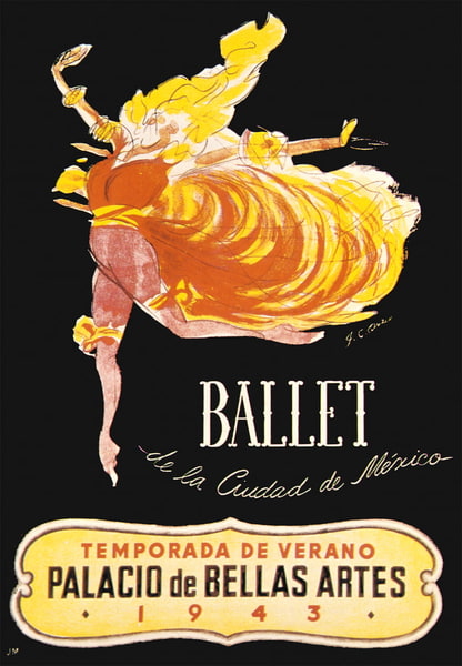 Volante de mano para temporada de verano de 1943 de la Compañía de Ballet de la Ciudad de México en el Palacio de Bellas Artes. (Archivo personal de Laura González Matute)