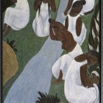 Tasmiji Kitagawa, Mujeres bañándose en el río, óleo/tela, 1930