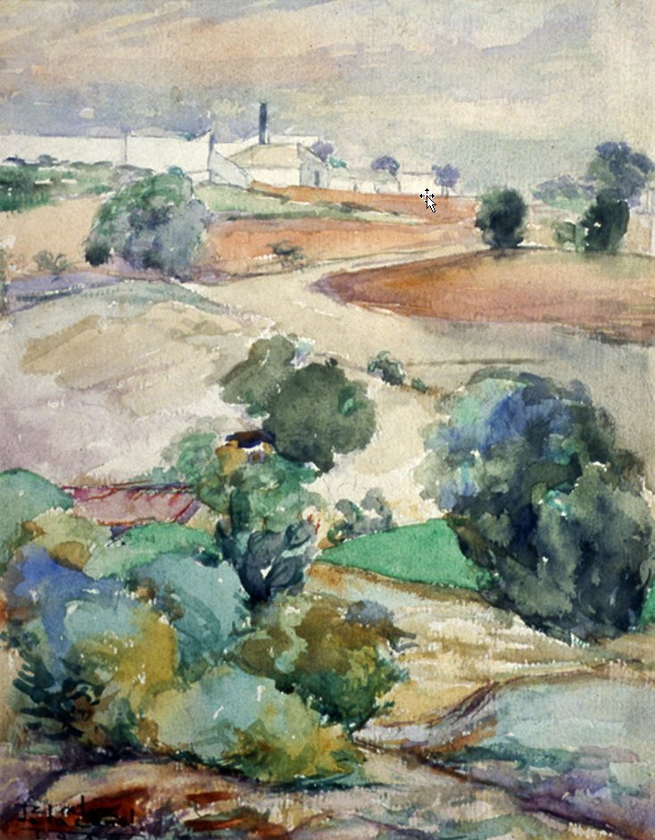 Ramón Alva de la Canal, Paisaje de Tacubaya, ca. 1913, acuarela/ papel. Archivo Fernando Leal, Cenidiap/INBAL.