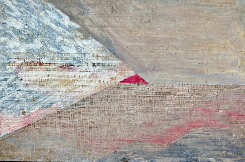 "Pirámide rosa", Óleo sobre tela, 80 x 120 centímetros, 2022.
