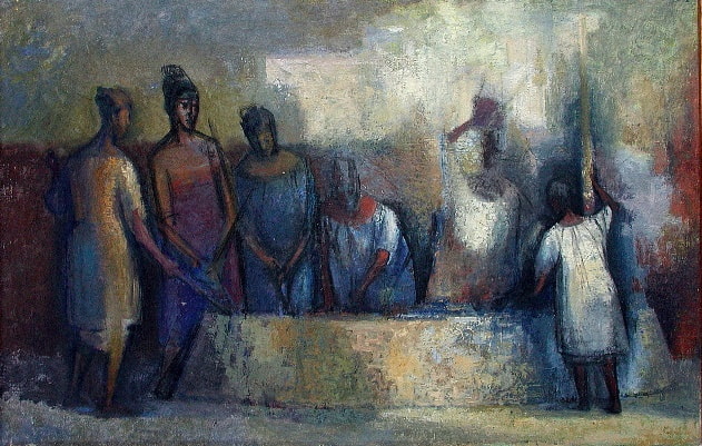 El pozo. José Antonio Trejo, Archivo digital de la obra de Antonio Trejo Osorio, P-082, Óleo sobre tela, ca. 1965.